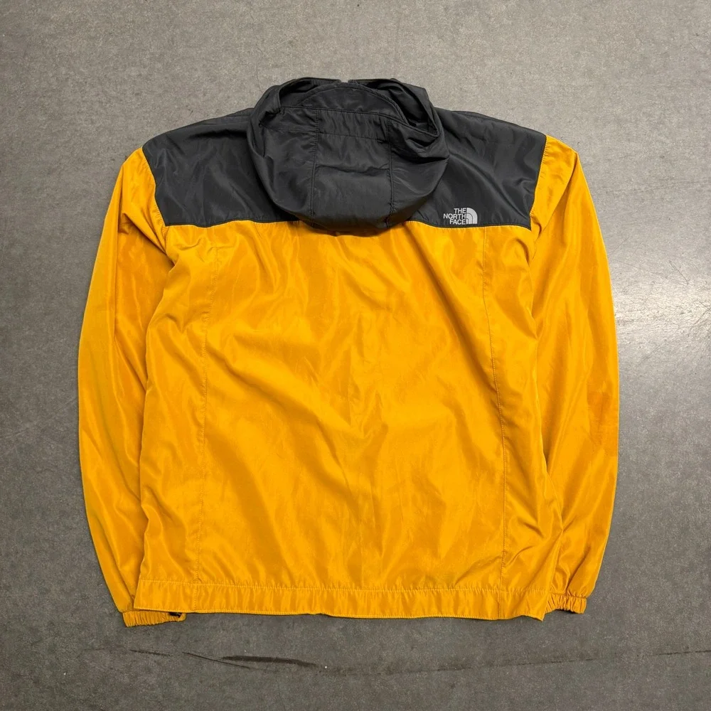 The North Face Mens Yellow Black Colorblock Hooded Windbreaker Jacket XL